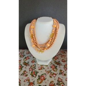 Vintage Multistrand Leaf Beaded Necklace